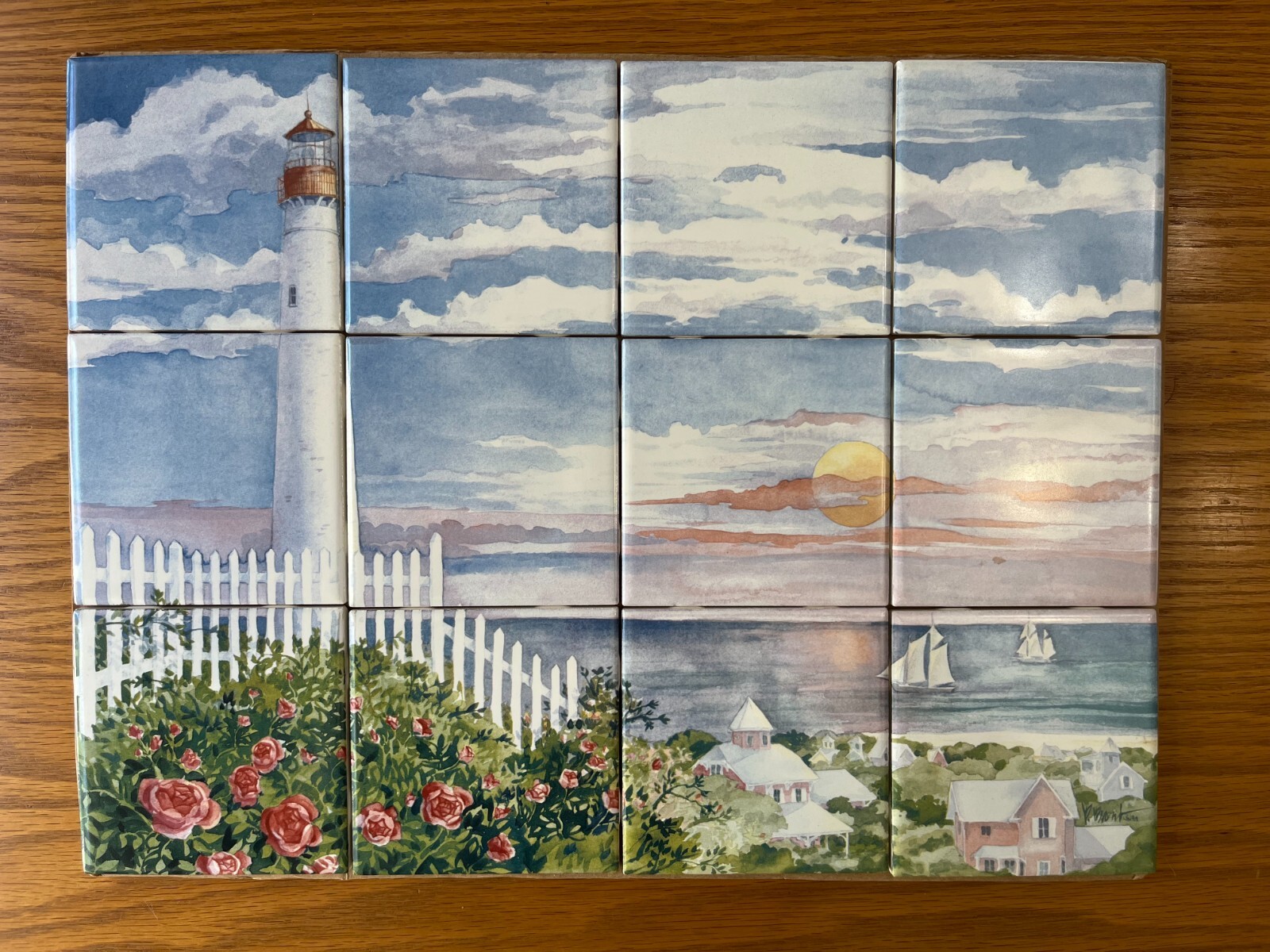 Paul BRENT OCEAN Beach Lighthouse Decor Art TILE MURAL Bath Kitchen Backsplash