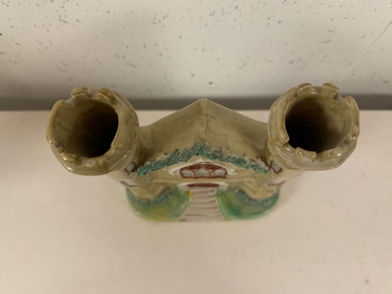 Antique Staffordshire Pearlware Figurine / Spill Vase Gothic Castle Gate