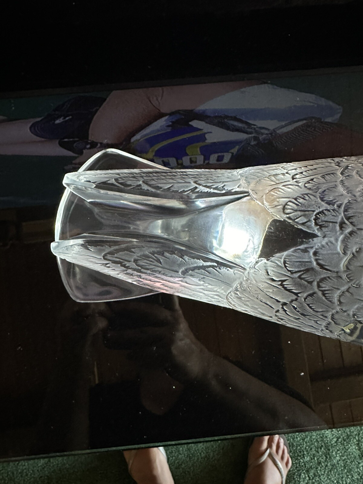R. Lalique Crystal Pigeon Verviers Paperweight Figurine 11.5 Inches