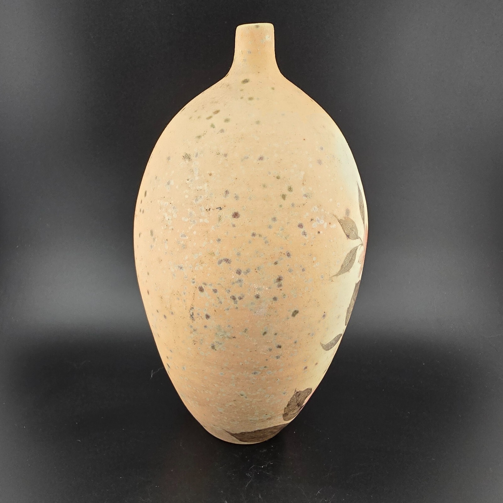 Hand Painted Floral Art Pottery Bud Vase Artist Signed Wild Flowers 7.5″