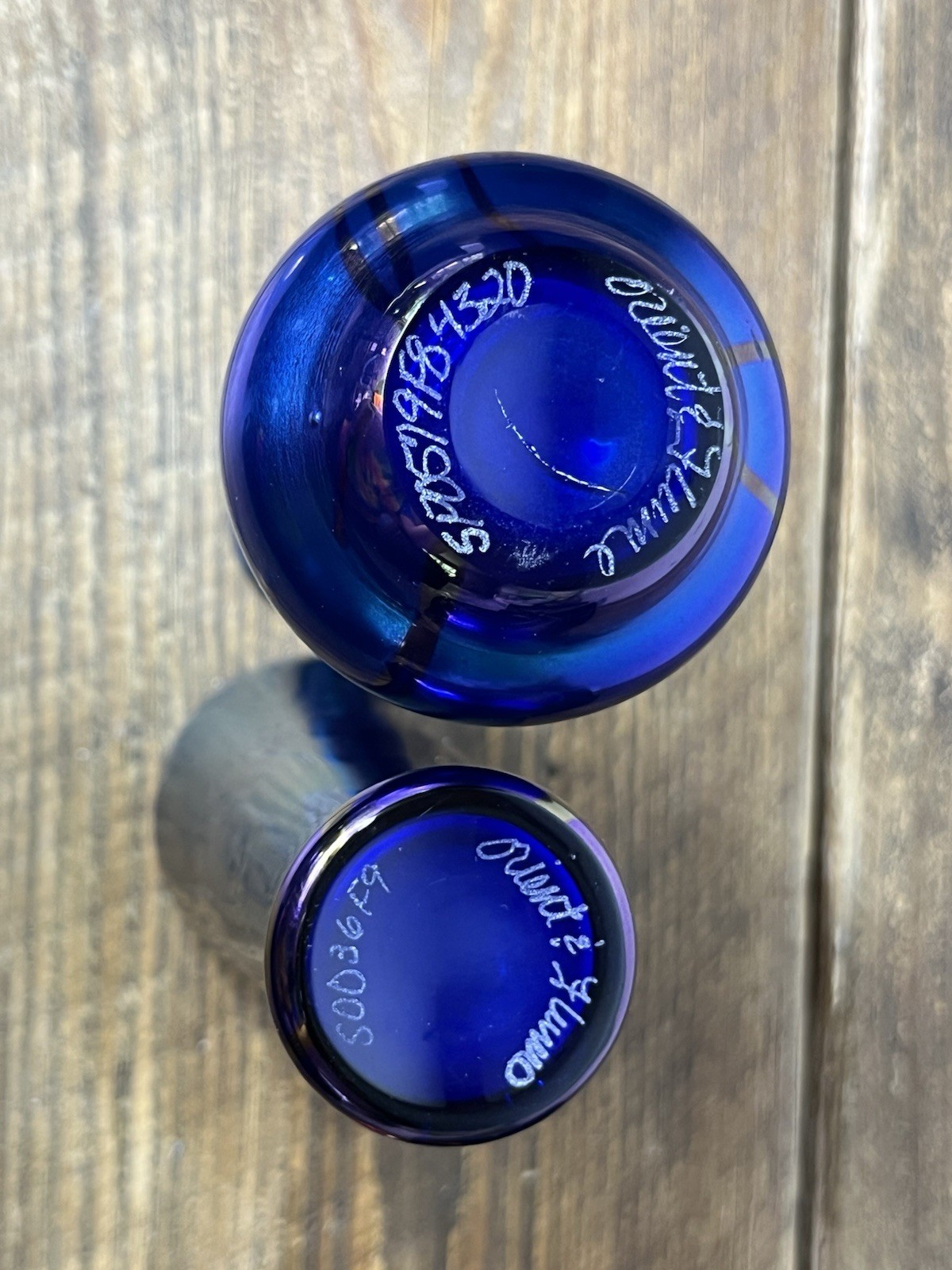 Orient & Flume Iridescent Blue Art Glass Vases & Ornaments