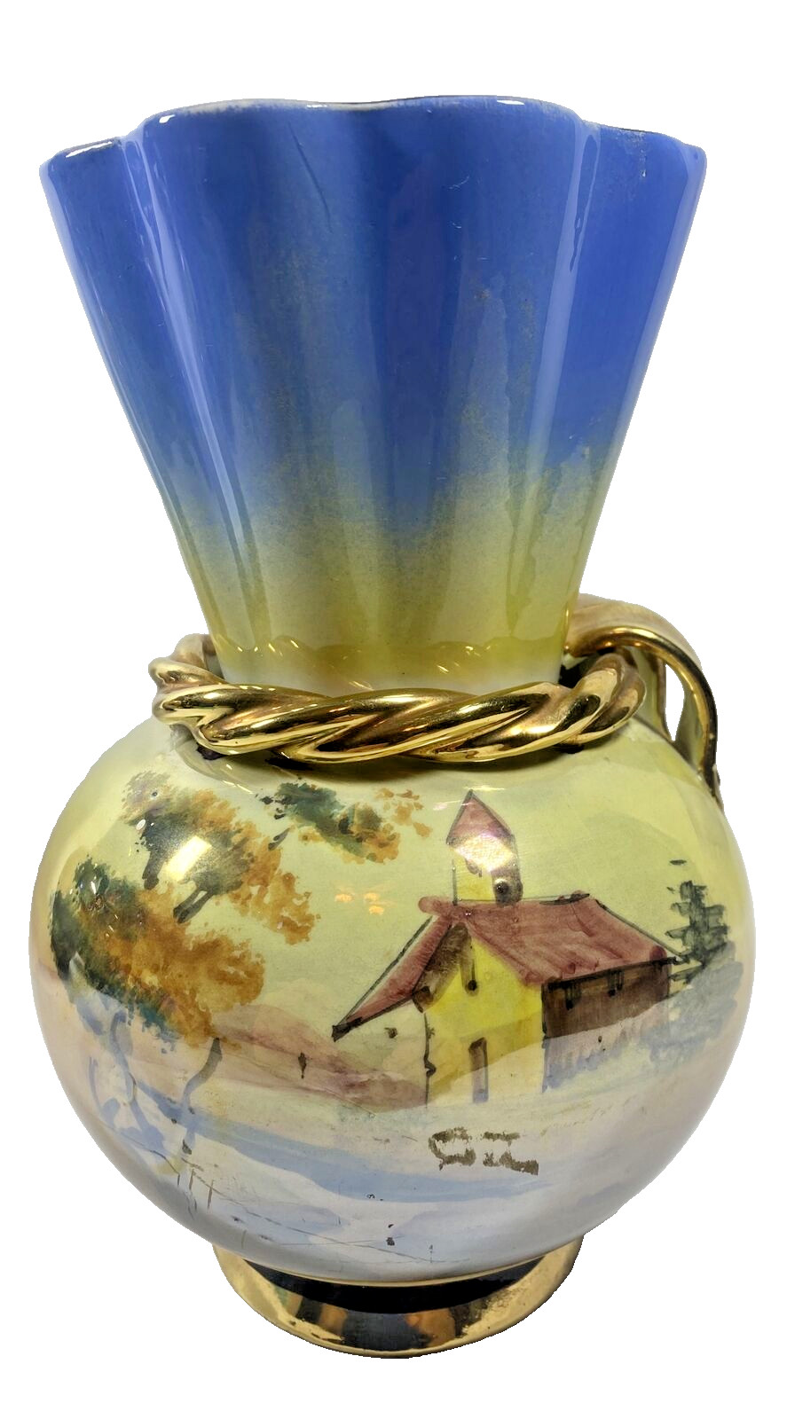 Vintage Ceramic Vase Made In Italy Mid Century Modern – 9” Tall