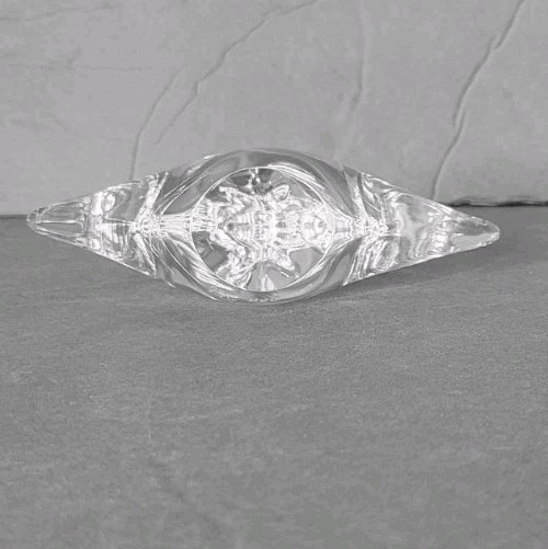 Art Glass Sailboat Nautical Ocean Theme Clear Corcoran Italy Etched 5″