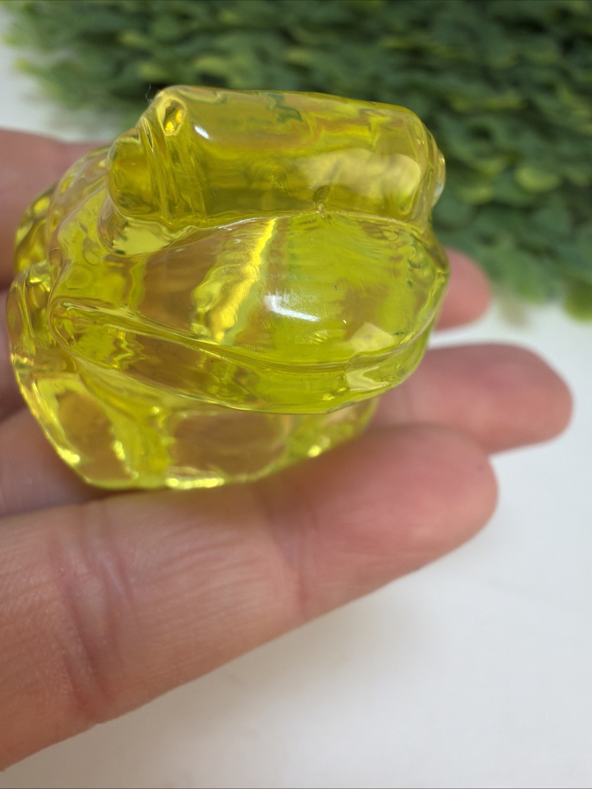 Boyd JEREMY Frog Toad Vaseline Uranium Glass Rare Figurine GLOWS