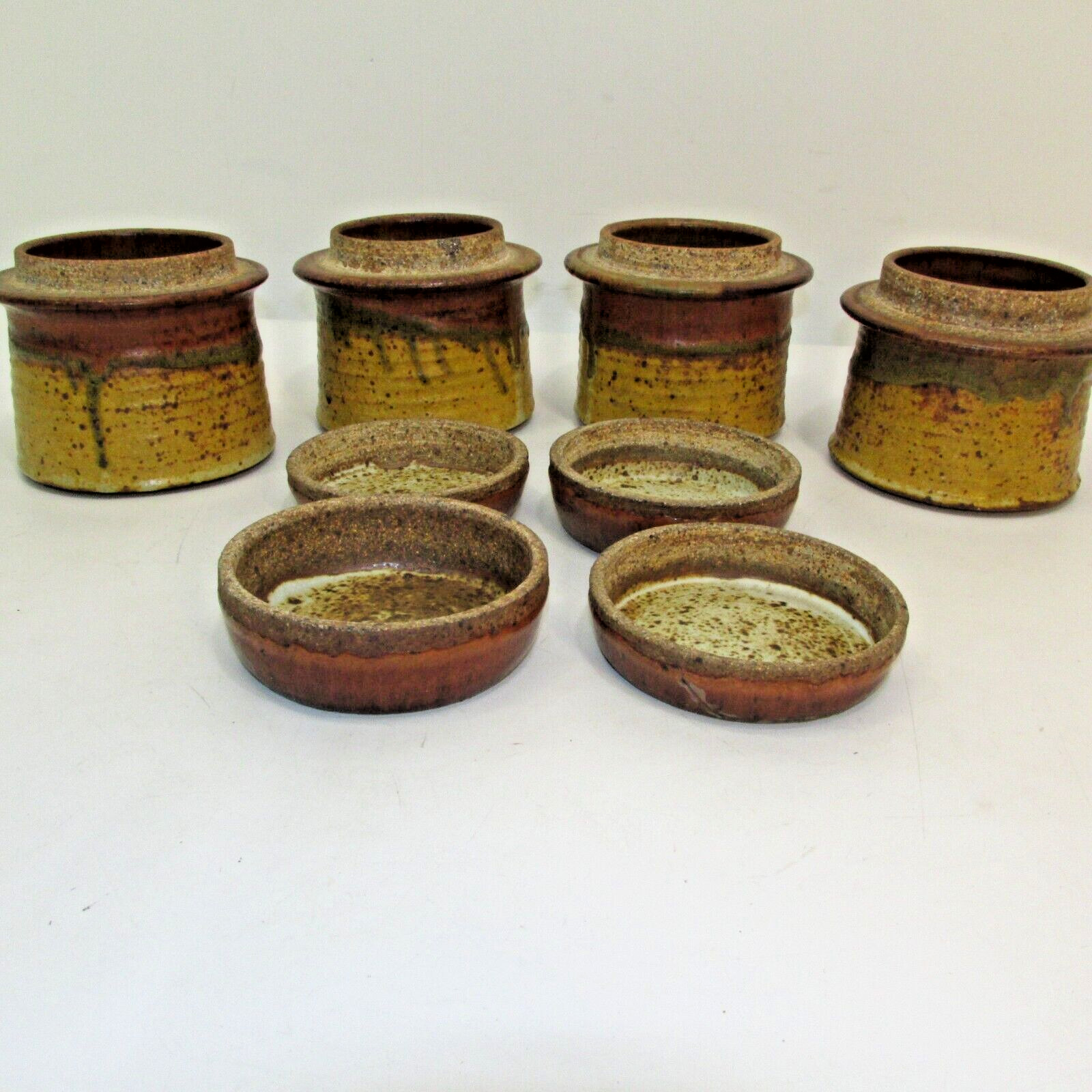 Kenneth Ferguson Pottery signed – 4 pottery jars & Lids -1960’s – 1970’s
