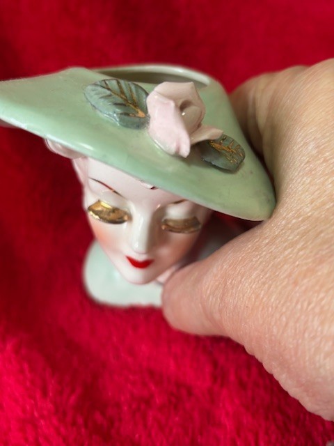 Vintage IRice Lady Head Vase