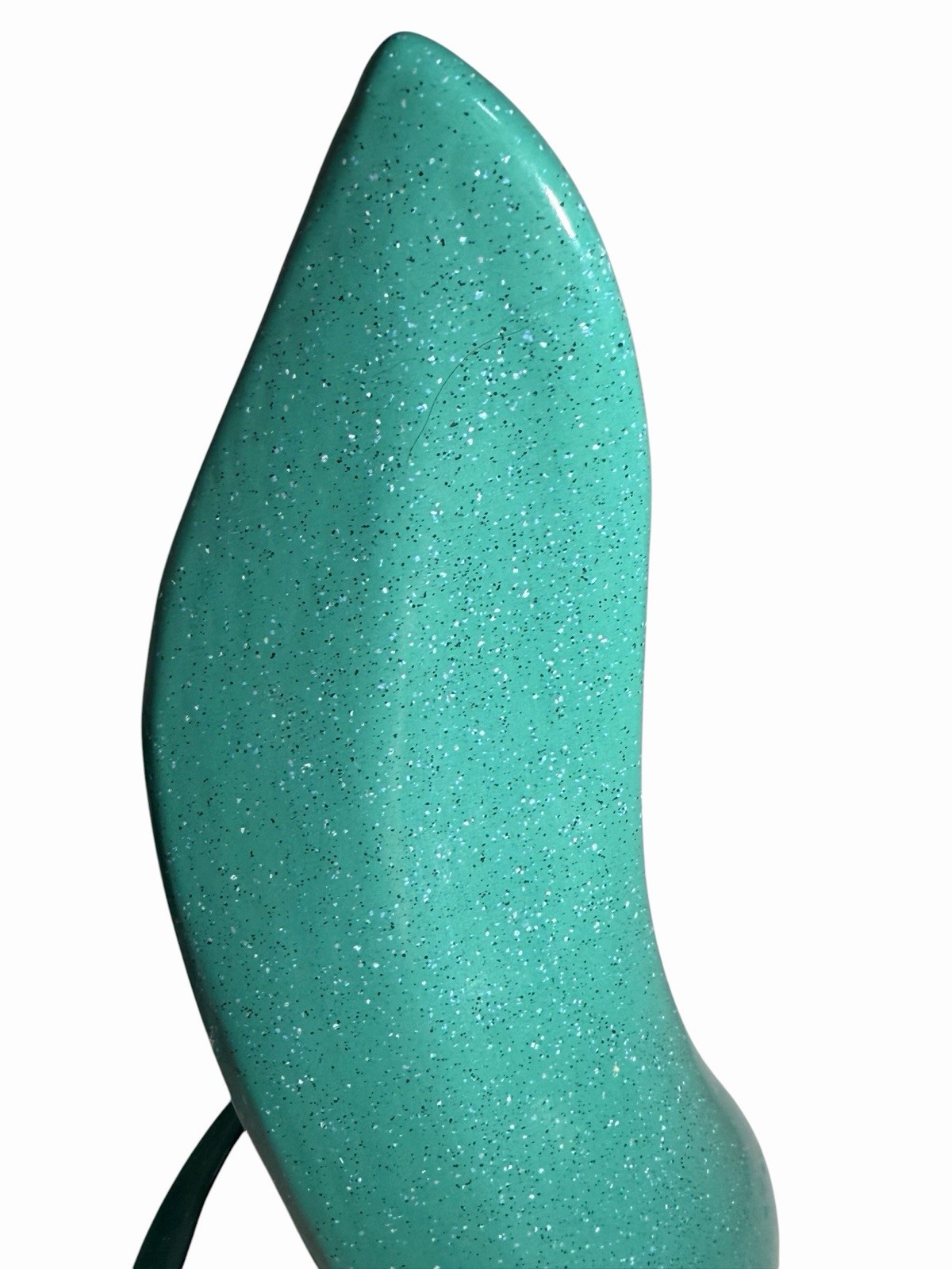 Mid Century Teal Speckled Pottery Vase Planter Decoration 15.5” x 8” Abstract