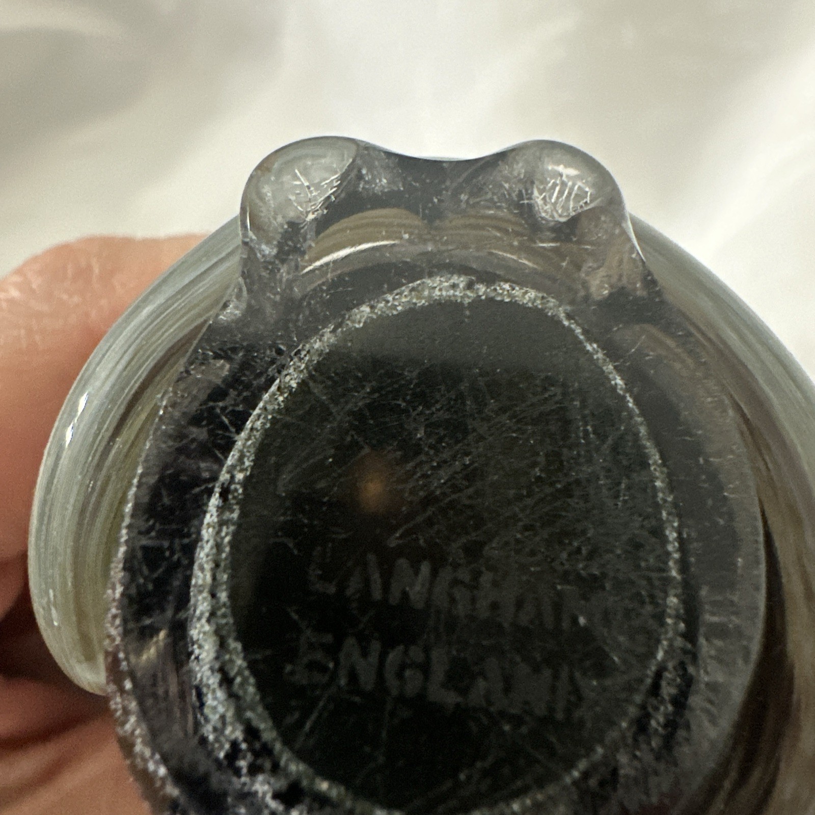 Langham England Black Cat Handmade Art Glass Paperweight Small