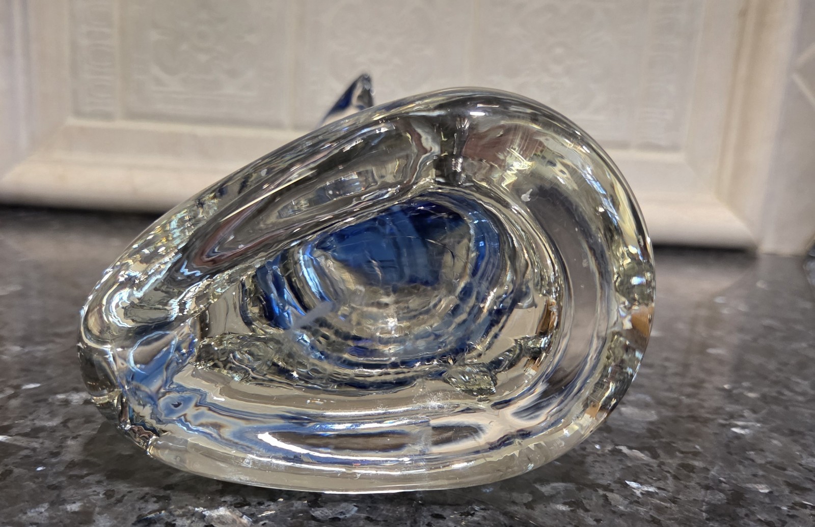 Vintage Murano Style Studio Glass Swordfish Sculpture~Stunning Clear And Blue