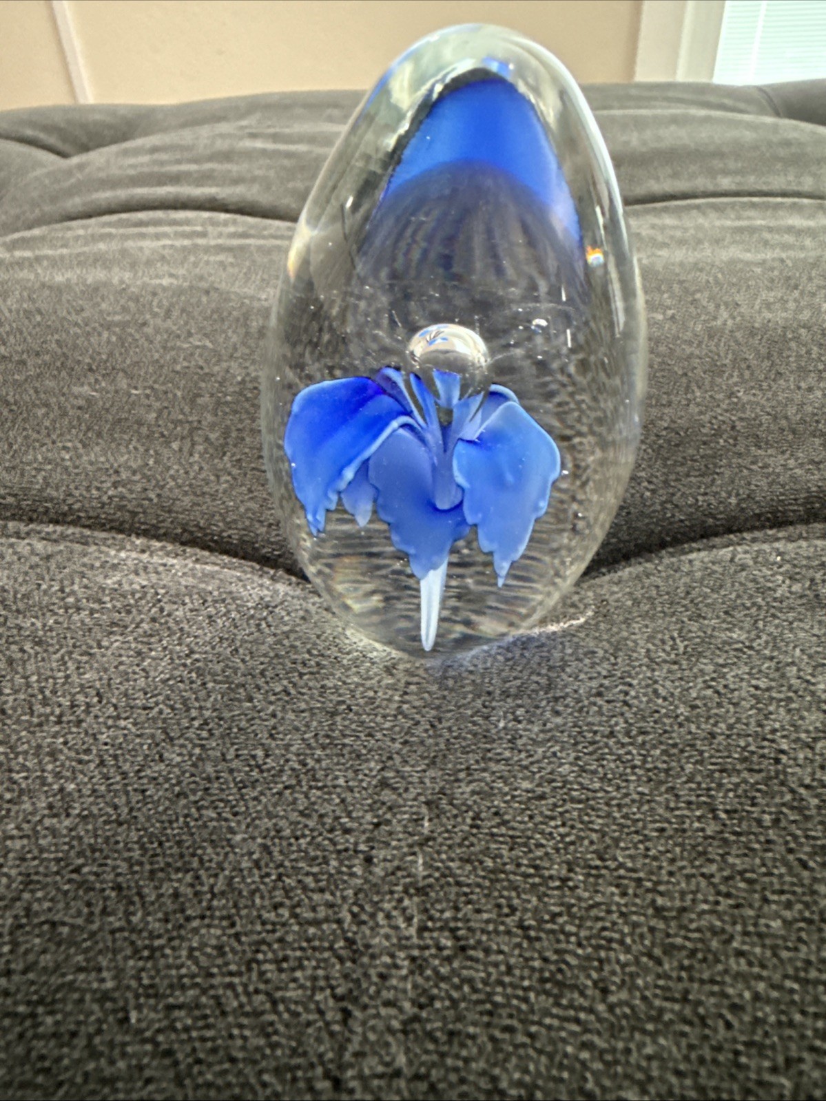 Beautiful Easter Luminescent Flower , Water Lily , Glass Paper Weight