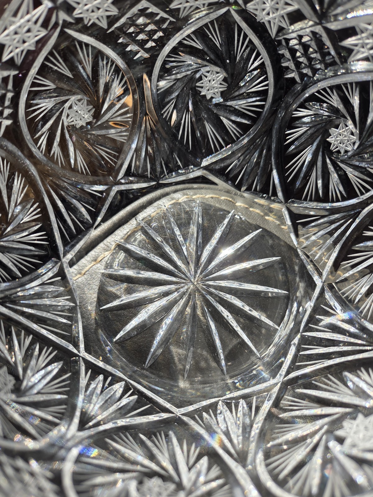 Crystal Cut Beautiful Rose Bowl Pin wheel, Pineapple, And Star Of David Designs