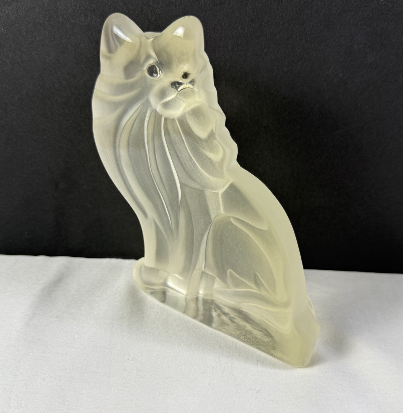 Crystal Persian Cat Figurine Unbranded Frosted Beautiful!