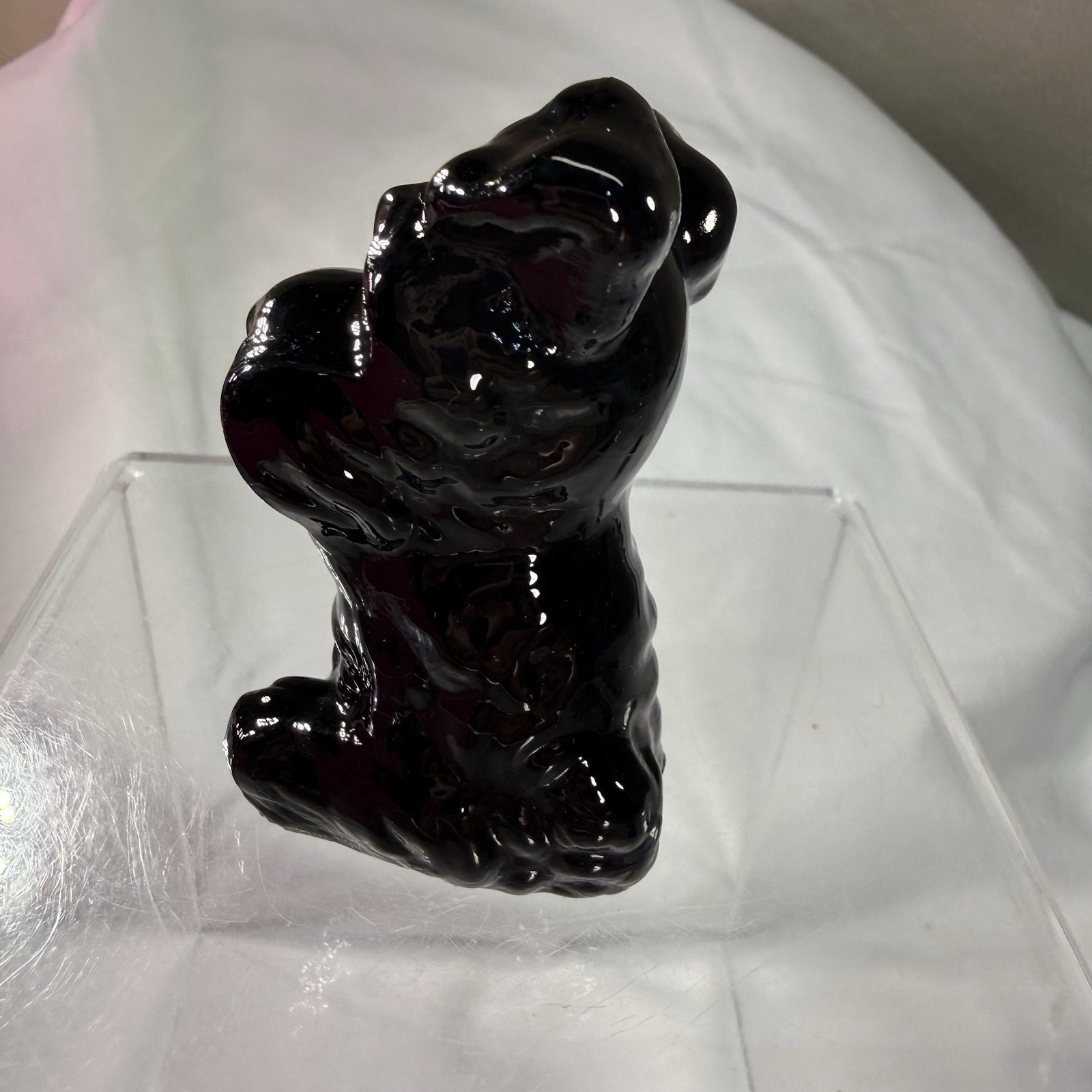 Viking Art Glass Black Dog Black Turtle And Black Puppy Small Figures READ Desc.