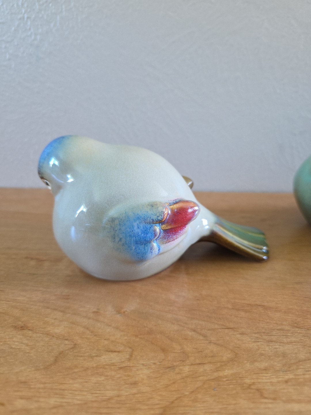 3 Chubby Round Pottery Birds Farmhouse Sparrow Finch Figurine Decor Nature Boho