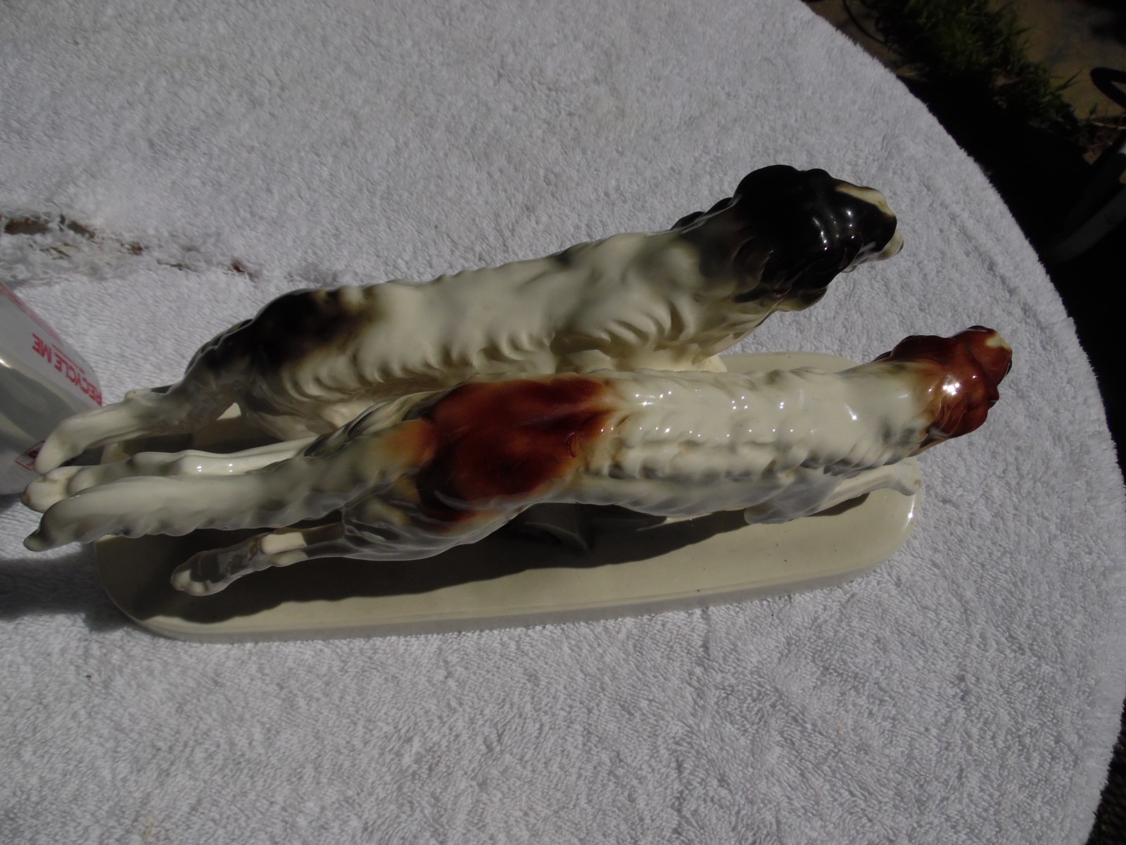 Stunning Vtg. Antique Hertwig German Porcelain Borzoi Greyhound Dogs Figurine