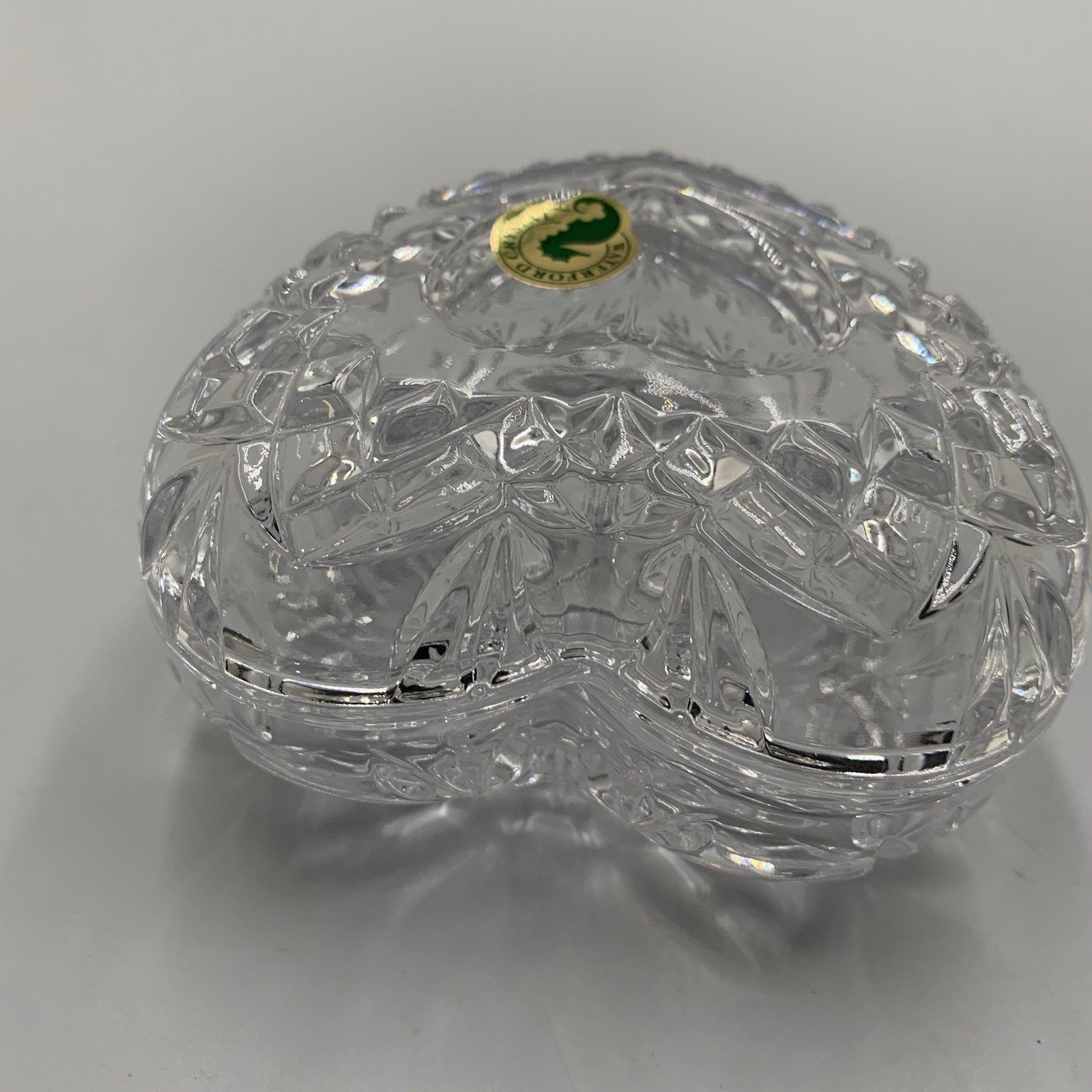Waterford Crystal With Love Heart Shaped Covered Trinket Box NEW w/ Box