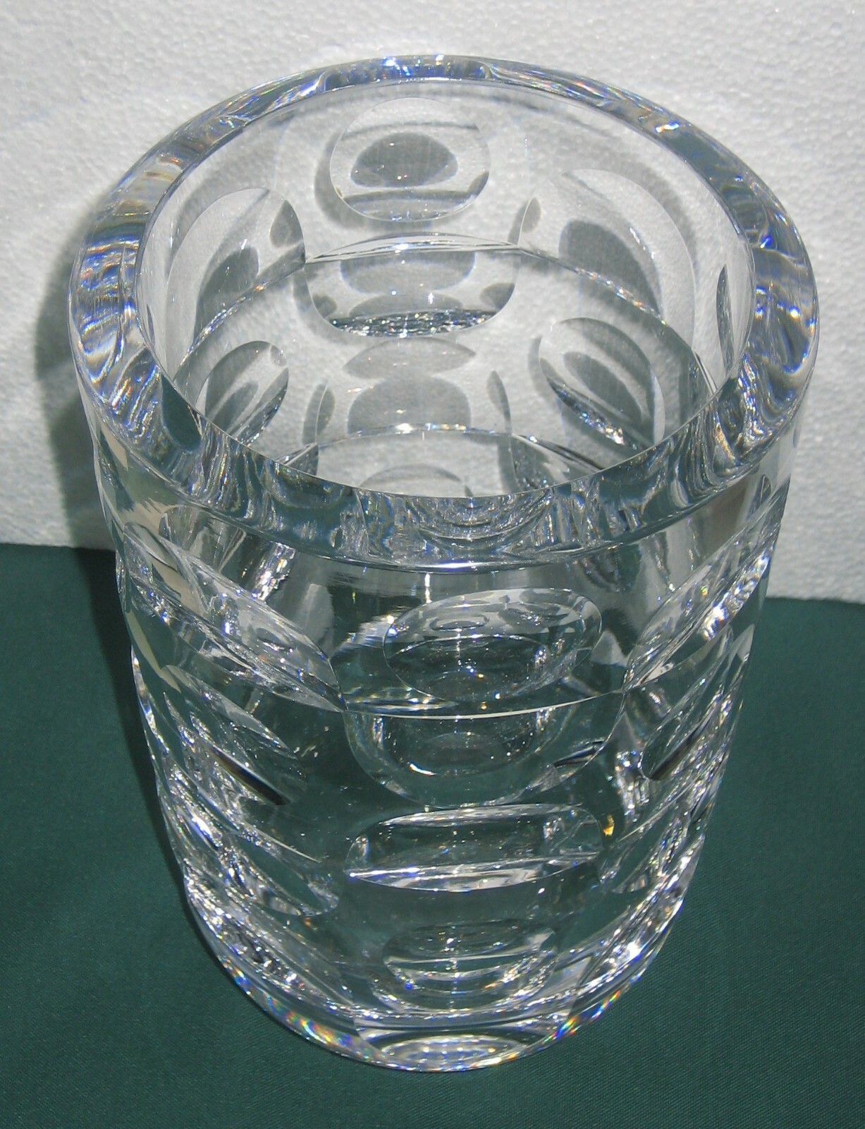 ORREFORS SIGNED D 3877 CRYSTAL LARGE MCM VASE 1960’s DESIGN INGEBORG LUNDIN