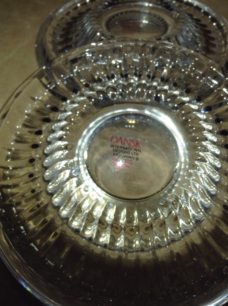 PAIR of Dansk Lead Crystal Glass Candle/Votive Holder – NEW