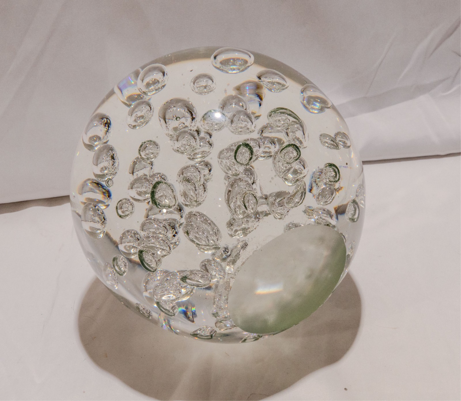Huge & Rare 8″ Murano Art Glass Orb – 22lbs (10kg) Massive Controlled Bubble