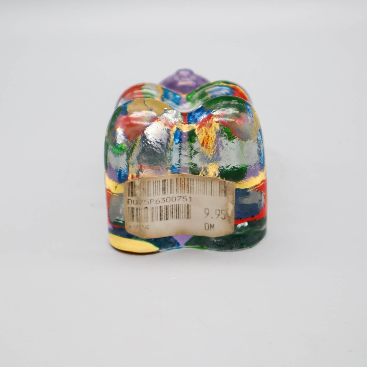 Vtg Leonardo Haribo Multi-Colored Glass Gummy Bear Paperweight Figurine 4 1/4″H