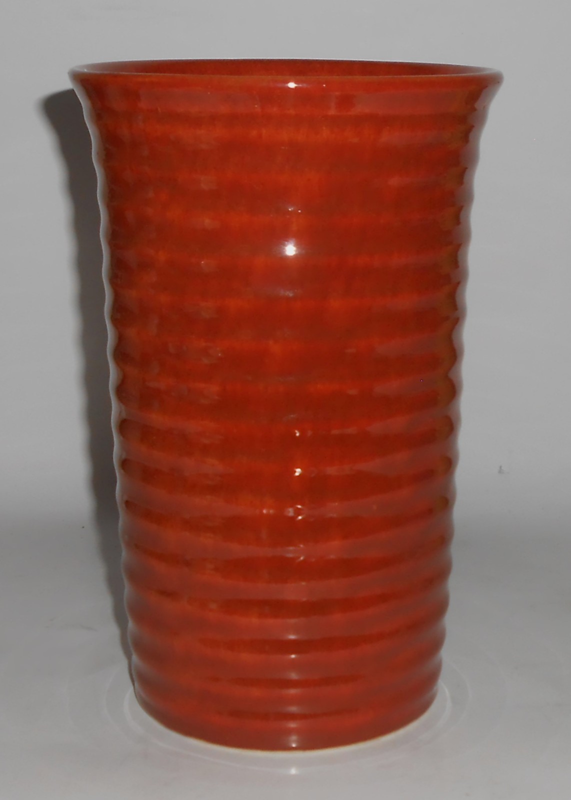 VINTAGE Bauer Pottery Ring Ware Red/Brown Cylinder Vase
