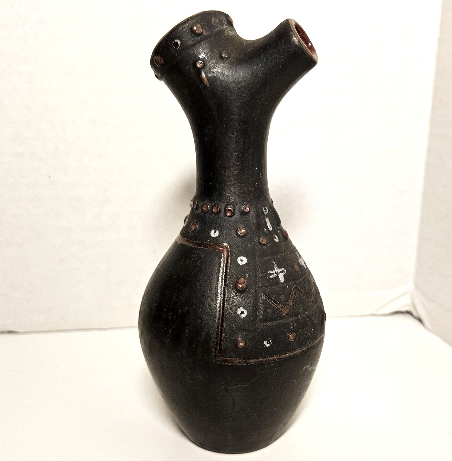 Midcentury Zoomorphic Penguin Vase Carafe Oil Shoyu East Europe Pottery Russian