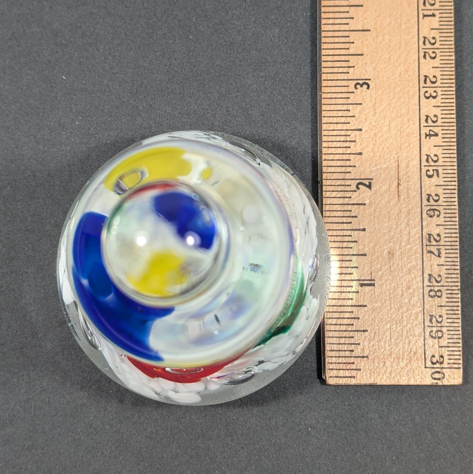 Maude and Bob St Clair Vintage 1977 Glass Bell Shape Paperweight 4″ Tall