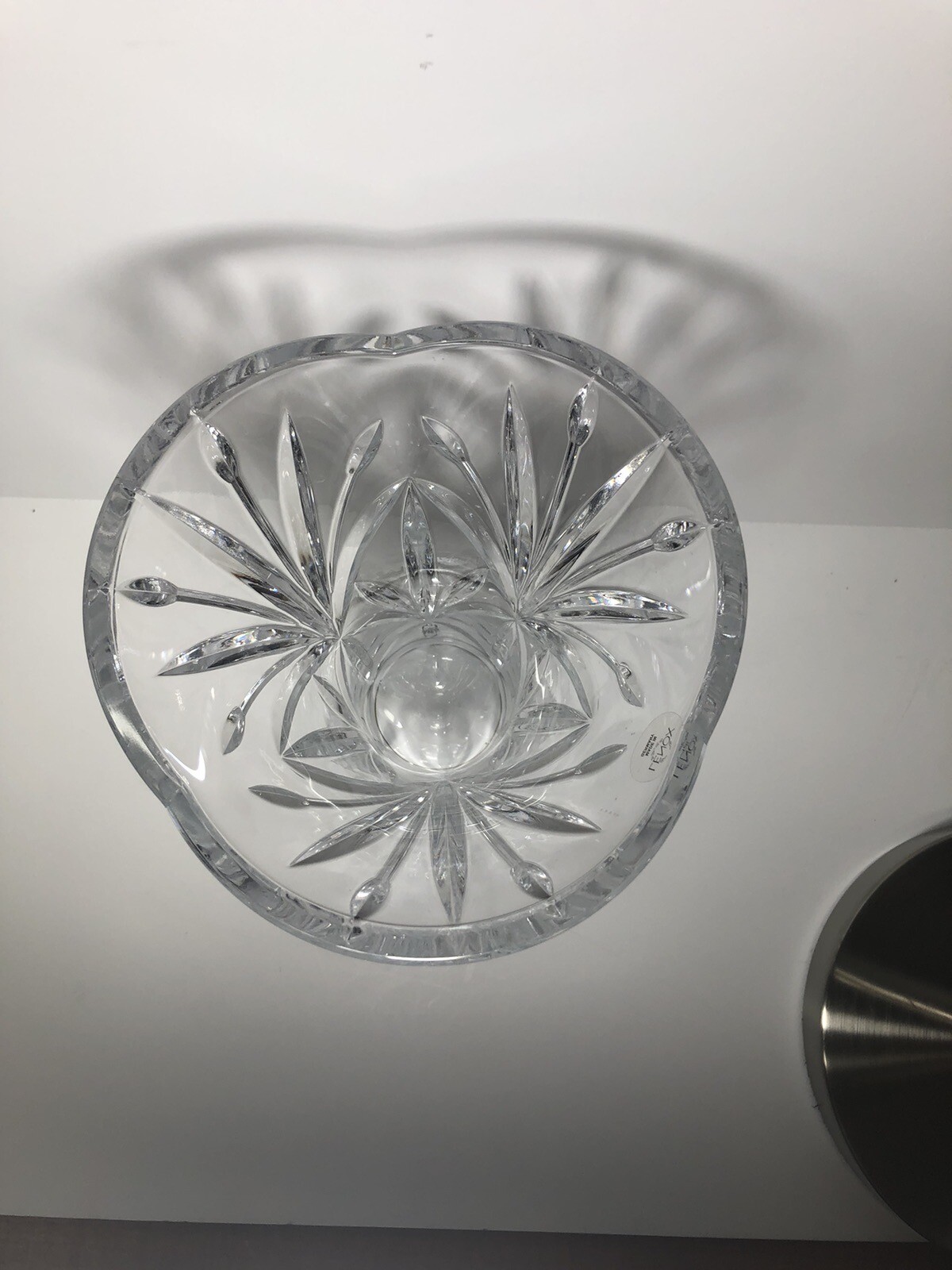 Lenox Meadow Crystal Bud Vase 9-1/2″ Scalloped Rim Germany New With Tag No Box