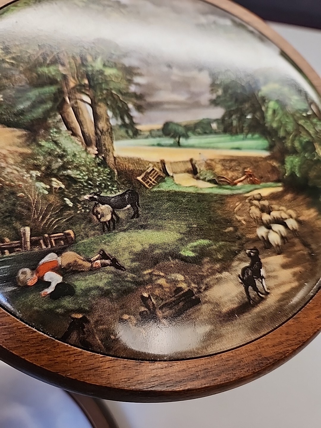 Ceramic Tile Trivet The Cornfield by John Constable Sheep Herder Scene