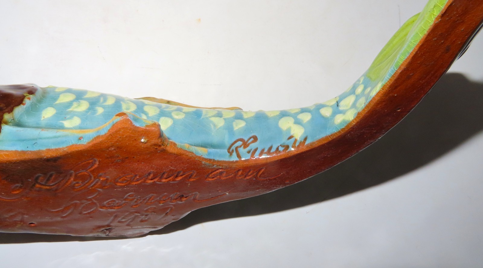 C. H. Brannam Barum Ware Pottery – Rare 1900’s Wall Vase 7.5″ inches in length
