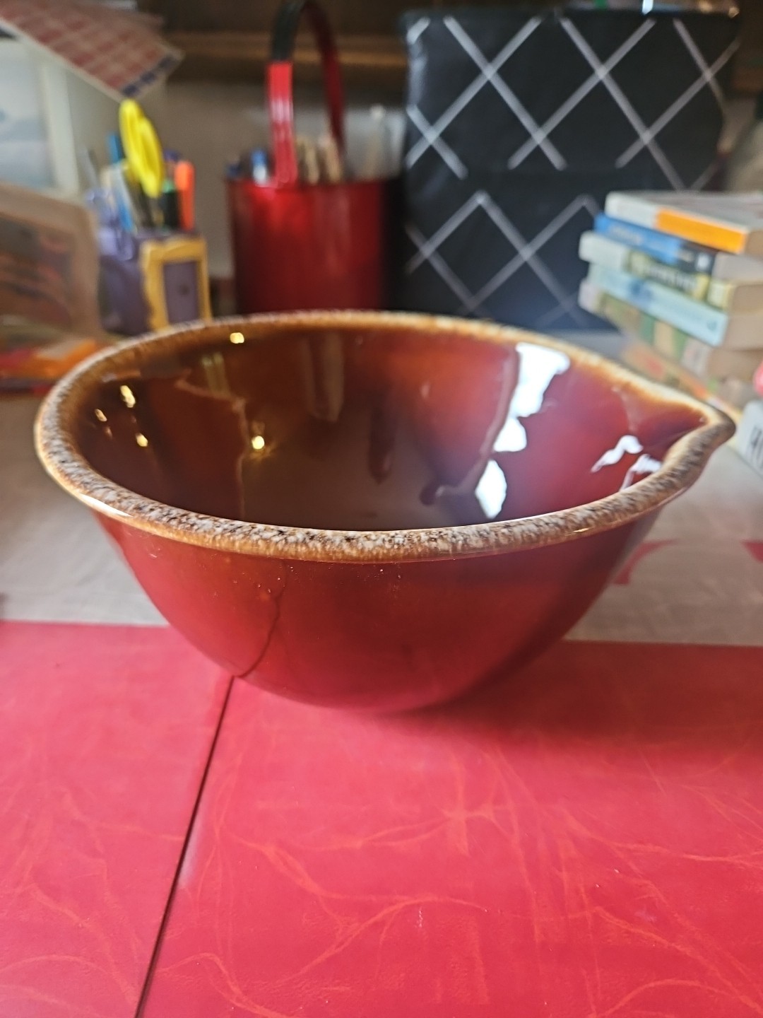 vintage hull pottery brown drip glaze usa