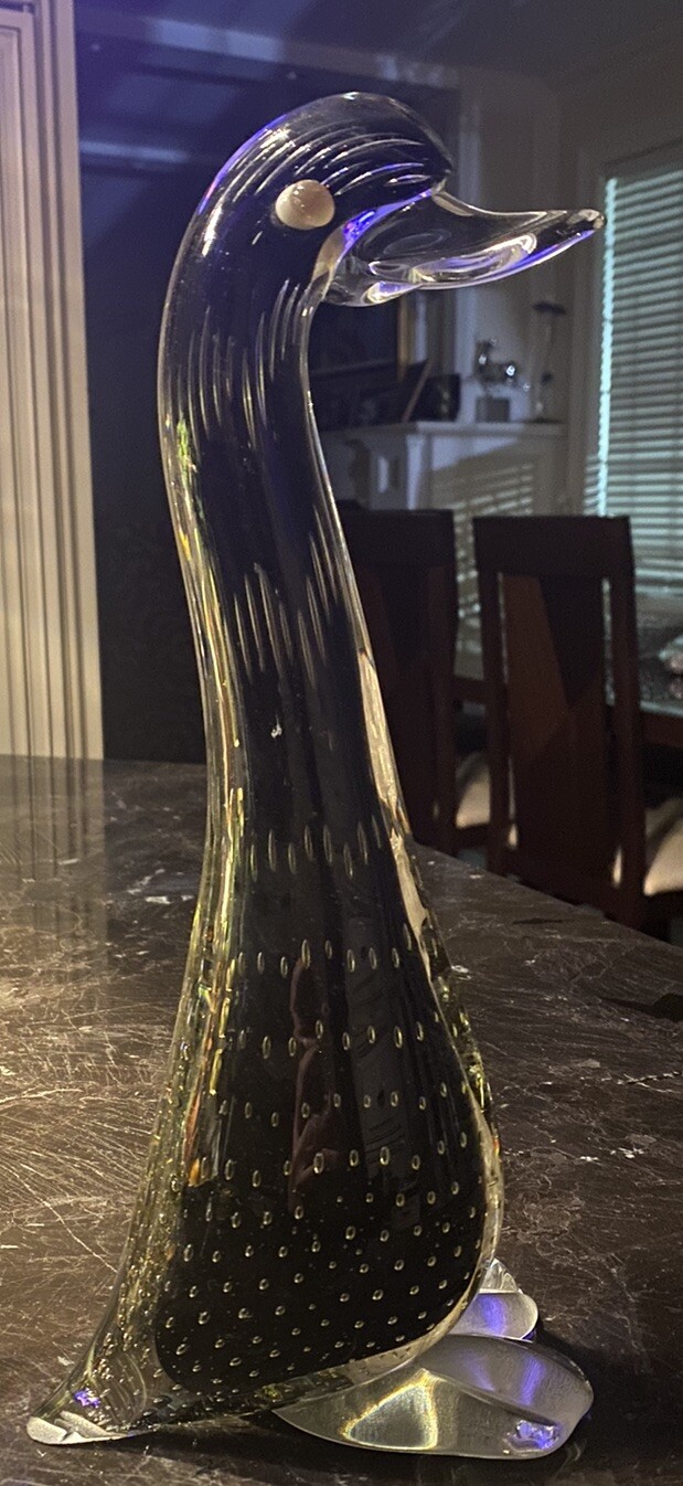 RAREST BEAUTY VINTAGE MURANO SOMERSO DUCK FIGURINE IN EXCELLENT CONDITION