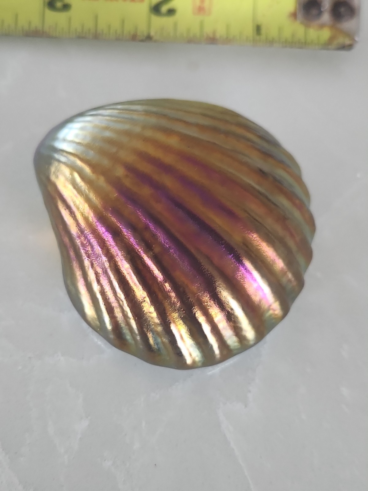 Robert Held Signed “Held” Seashell Iridescent Paperweight
