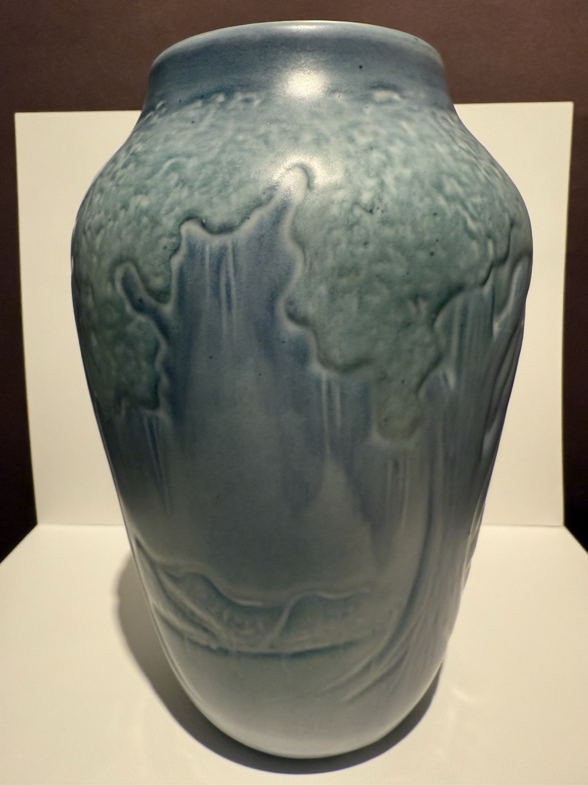 Ephraim Faience Moonlight Landscape Newcomb Style Stamped On Base Kevin Hicks 8”