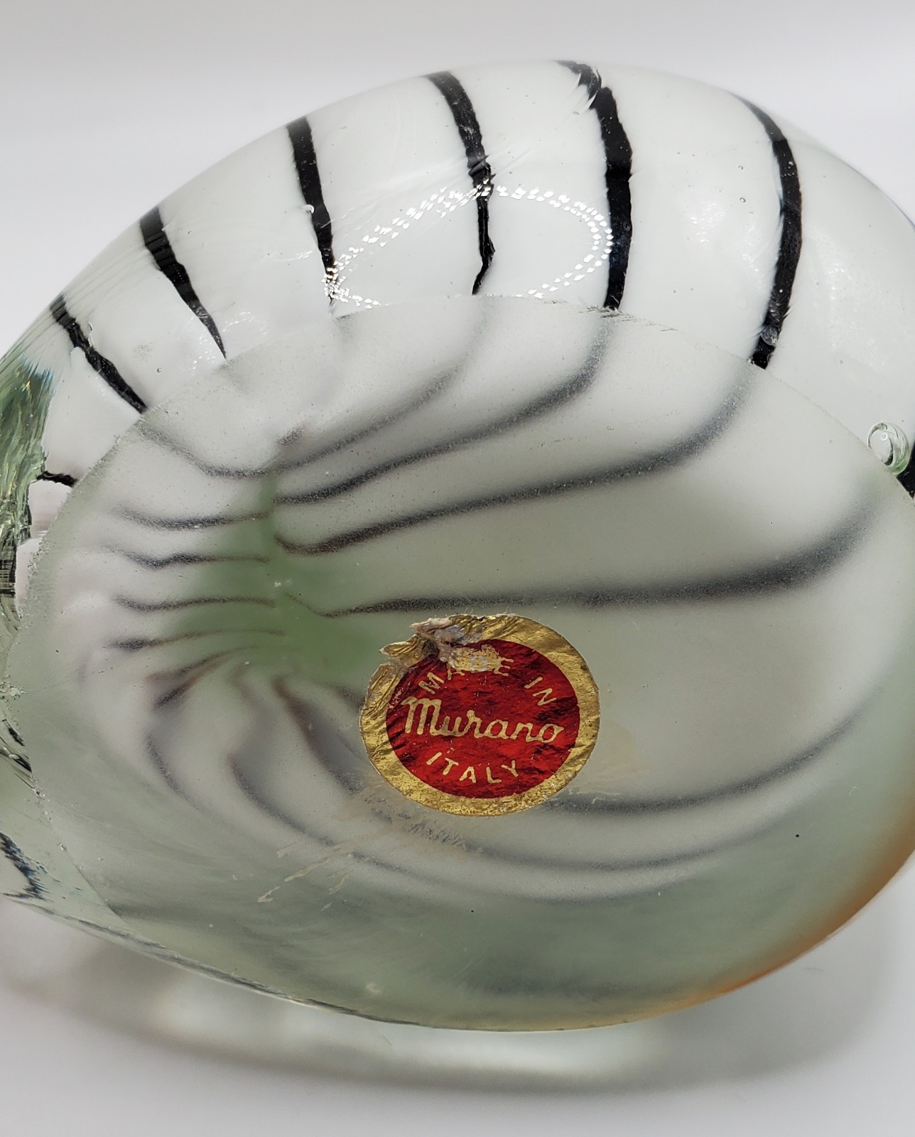 Murano Art Glass Bird Tucan Pelican Black White Striped Set Of 3 Figurines