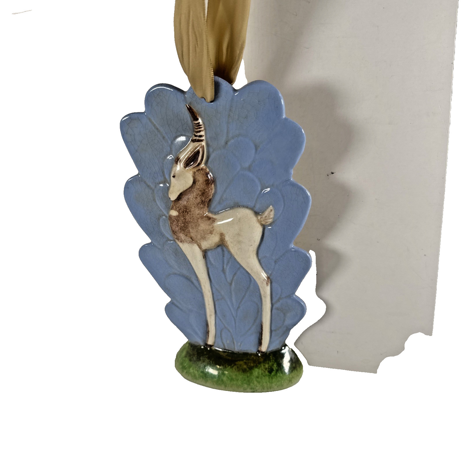 MCM ESTATE Art Deco Gazelle Antelope 8″ Statue or Wall Hanging Pottery 1949