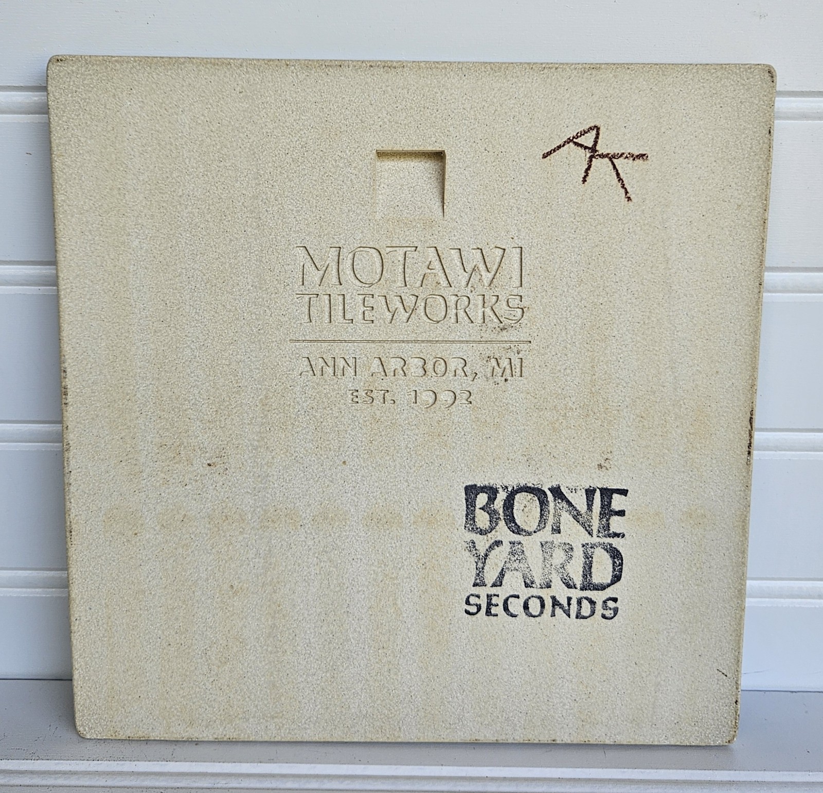 Vintage 1990s Motawi Tileworks Songbirds Yellow Art Tile Ann Arbor Michigan 8×8