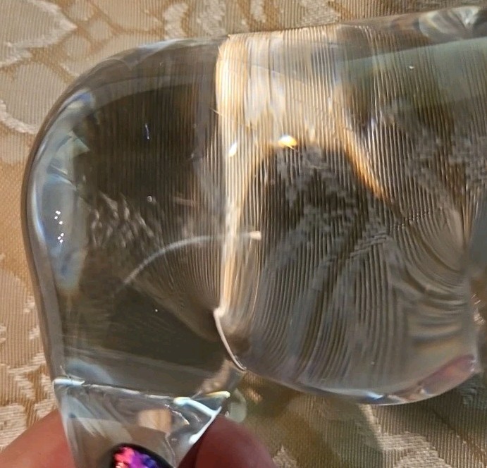 Vintage Clear Glass FIGURINE PIG BOAR WILD HOG