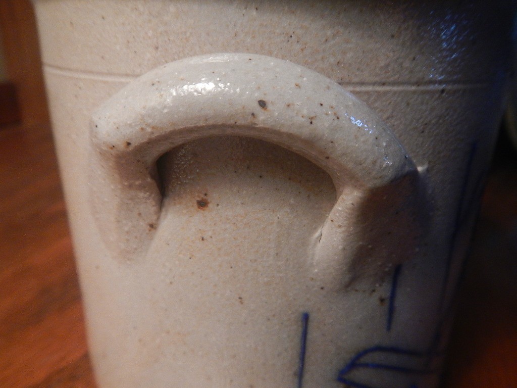 Salmon Falls Pottery Rocking Horse Salt Glazed Crock ~ 4.5″ Tall ~ 1991