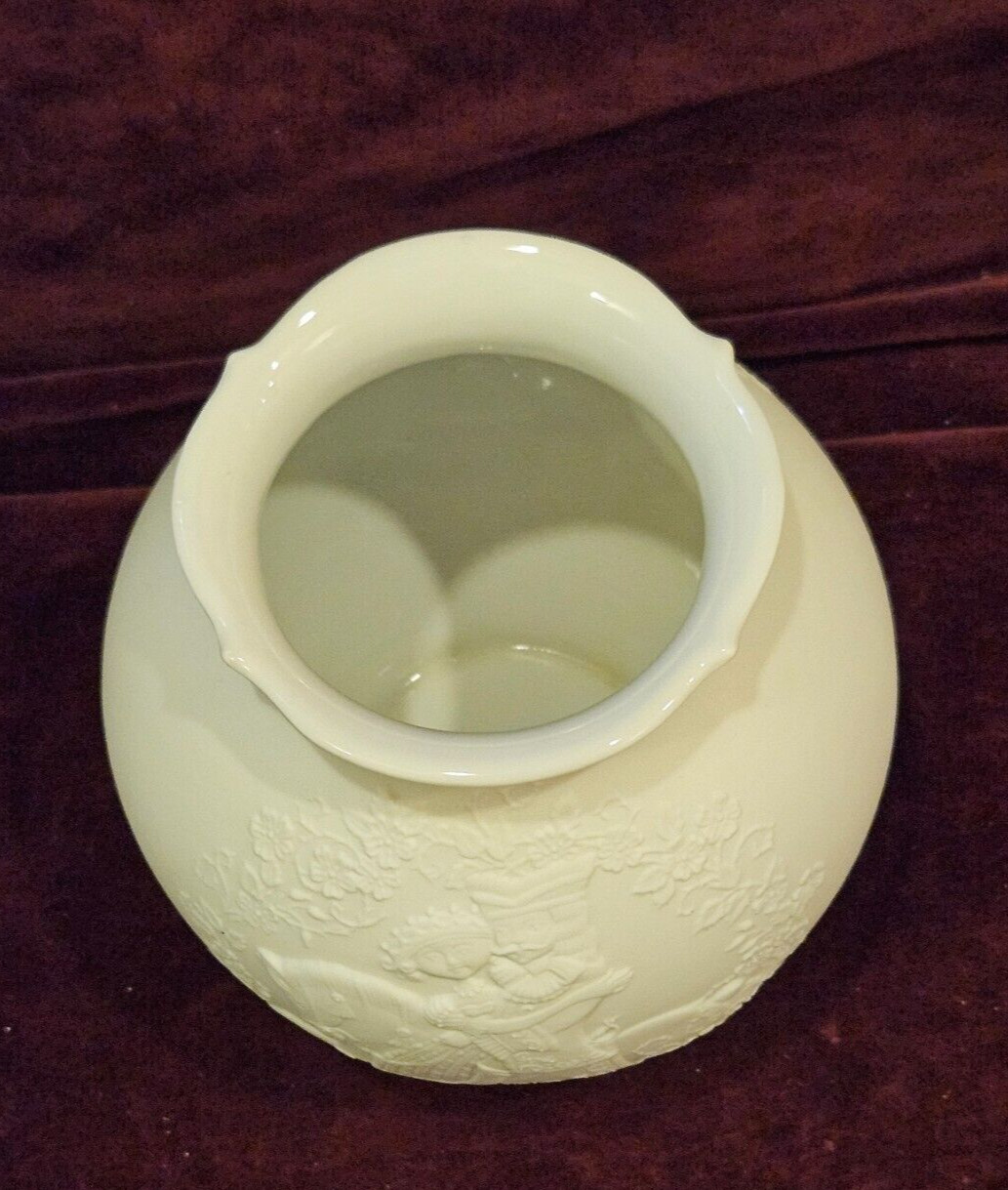 Kaiser West Germany White Bisque Vase 6″ Horse Cornucopia Woman Flowers