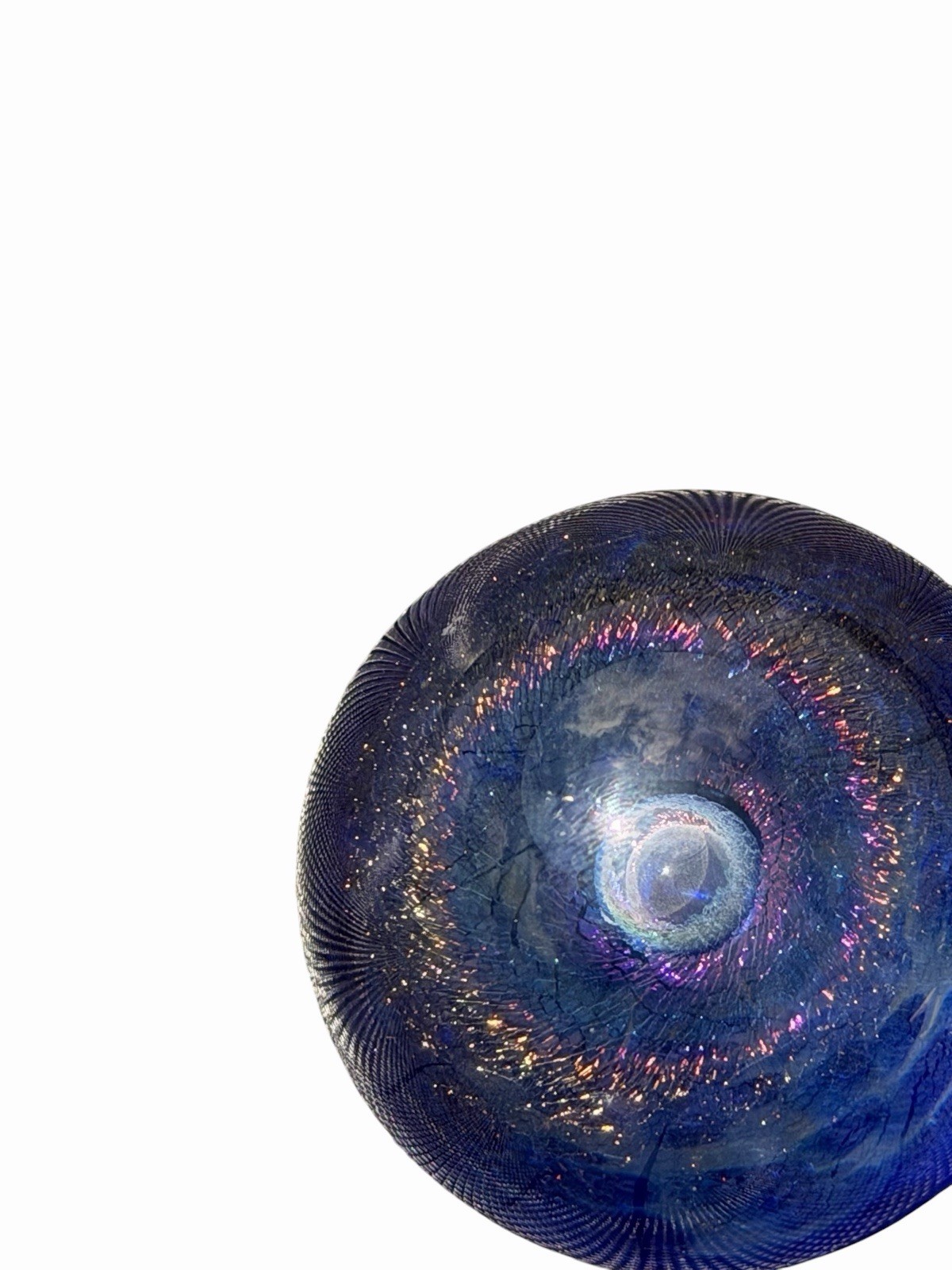 Vtg 1988 Robert Eickholt CHASM SWIRL Glass Paperweight Signed 2.25in Approx.
