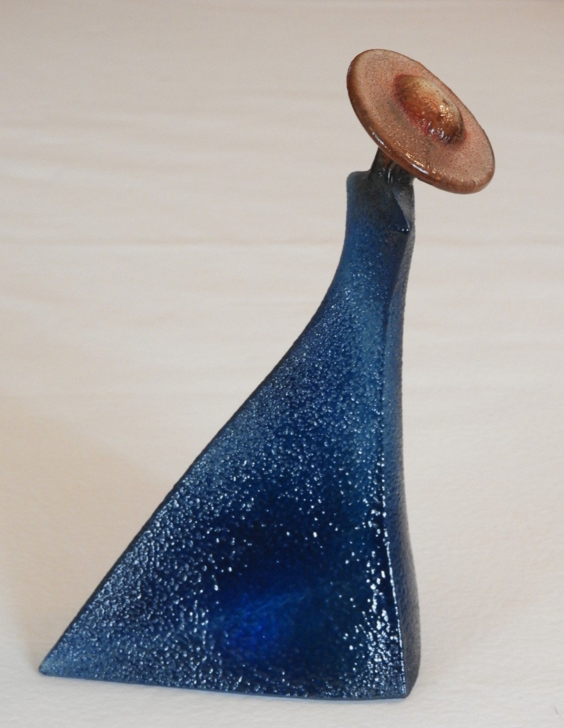 Kosta Boda K Engman Signed Catwalk series Red and Blue Art Glass Figure