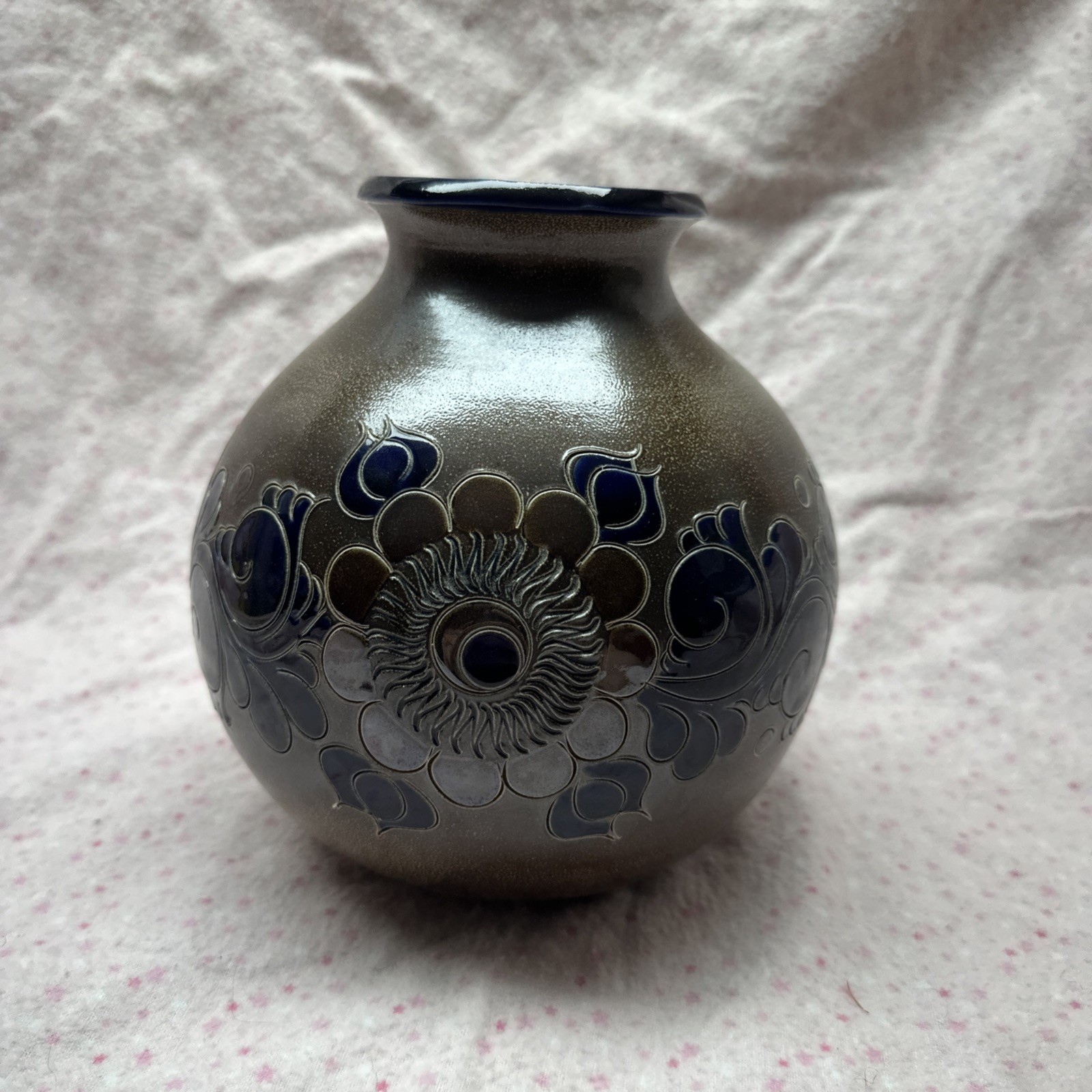 Paul Kruft German Salt Glaze Stoneware Vase – Handarbeit 1987