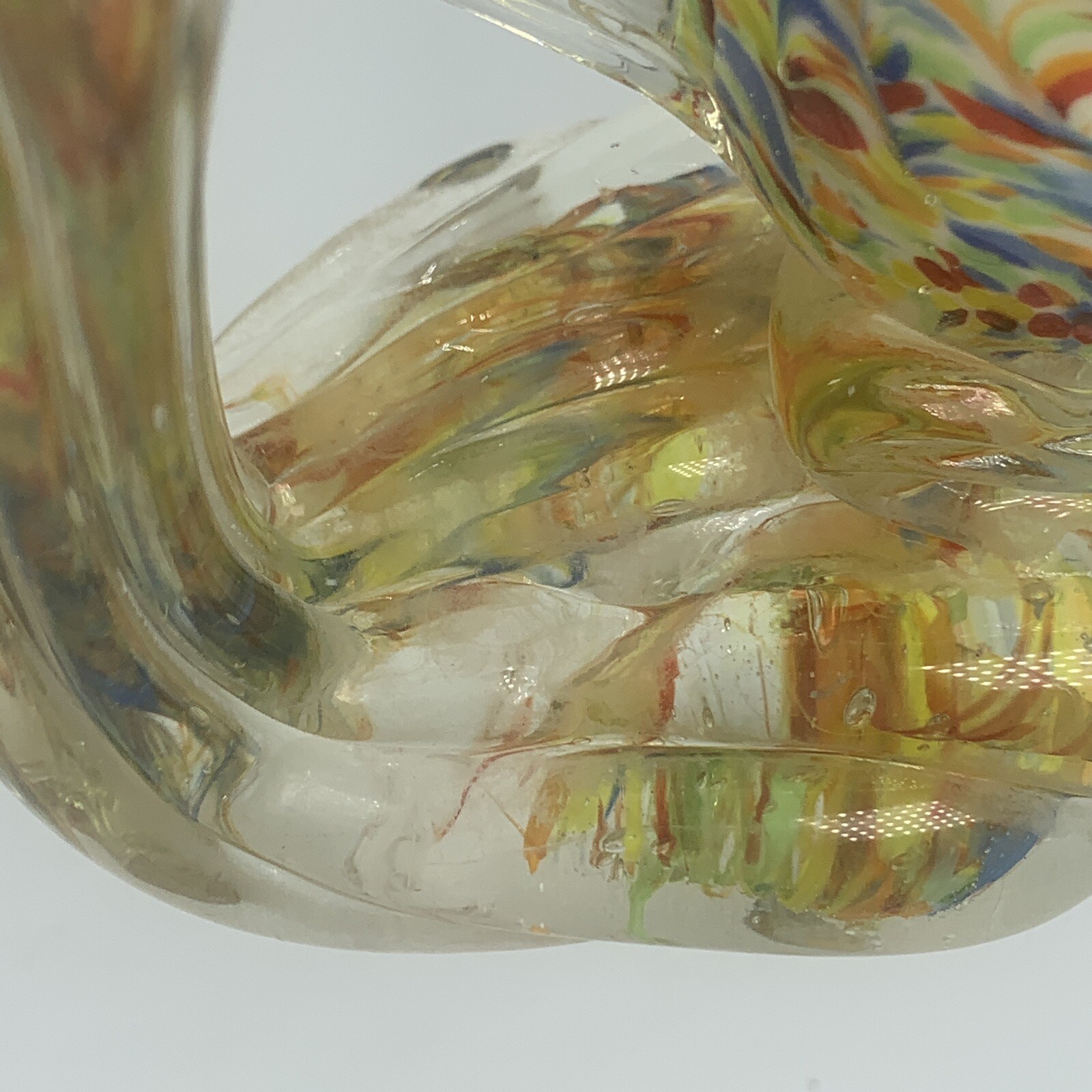 Angel Fish Glass Figurine Multicolor Double Paperweight 8.5″ Sculpture