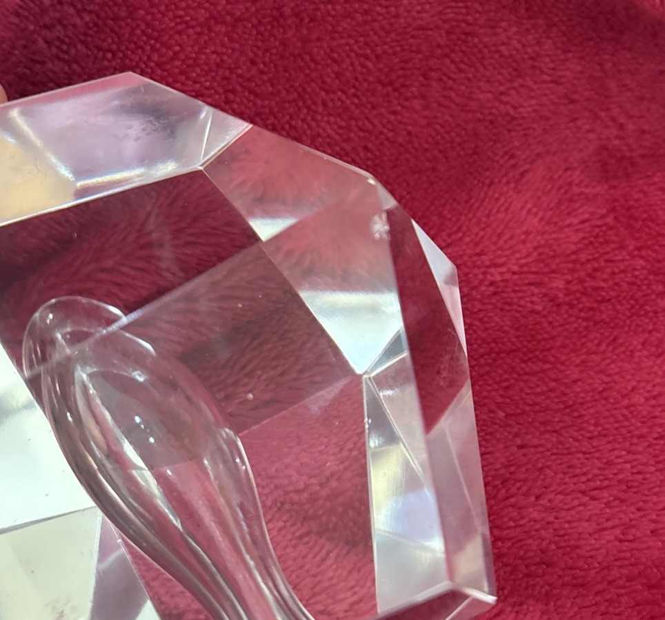 Mid Century Faceted Crystal “Orchid” Bud Vase