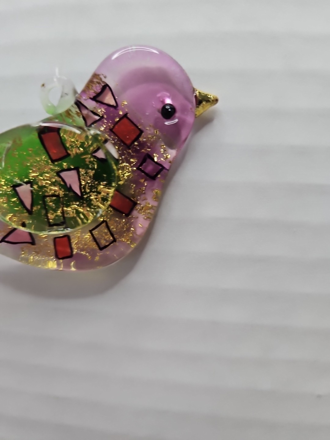 Fused Glass Suncatcher Ornament Bird