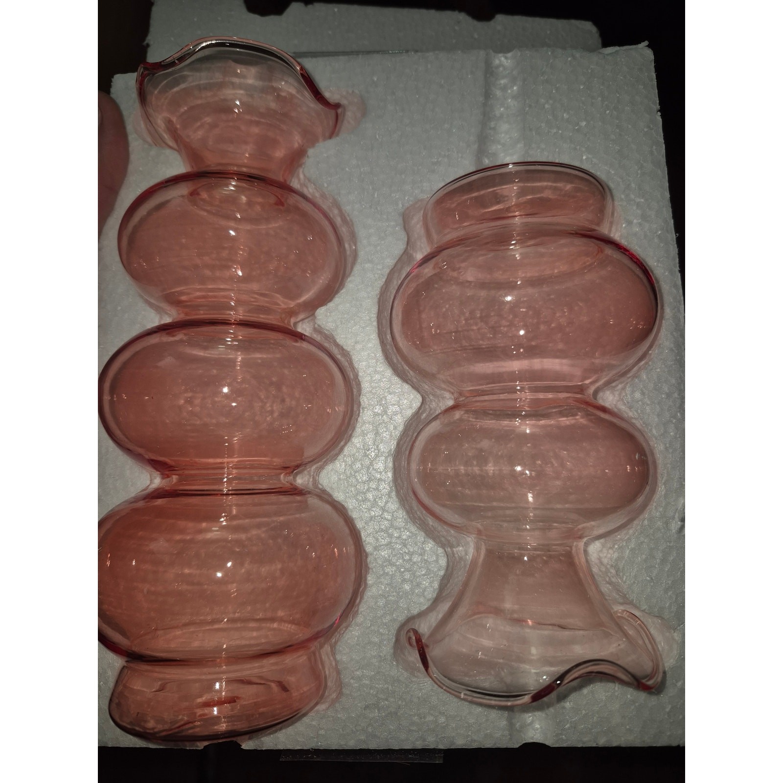 Hewory 2pcs Pink Glass Bubble Vase Cute Flower Table Centerpieces Any Room S36