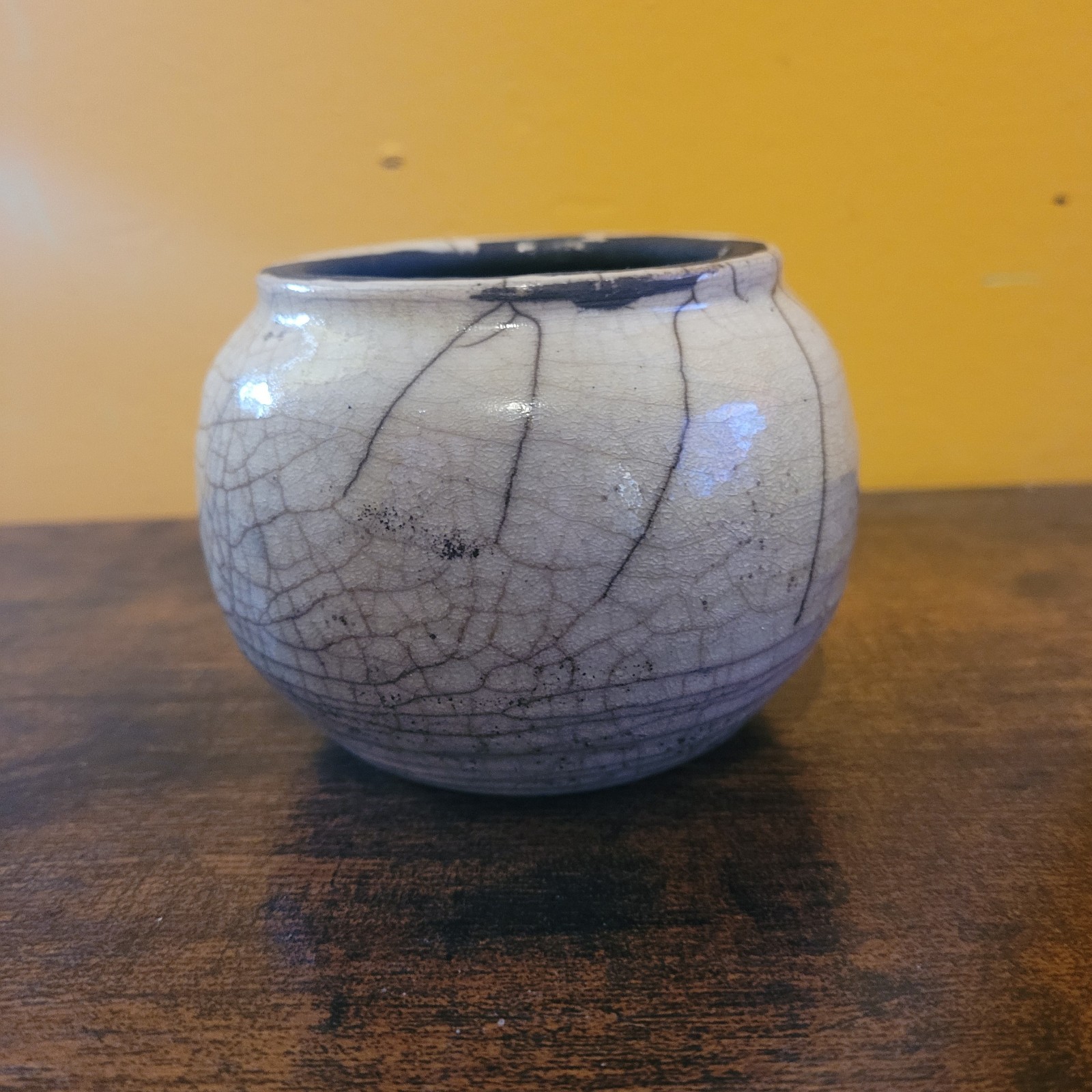 Small Raku Pottery Pot Signed