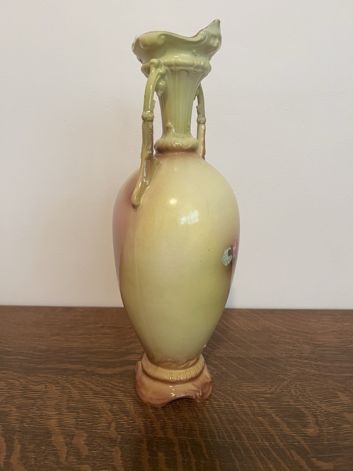 Royal Wettina Austria Hand Painted Floral Rose Ceramic Art Pottery Vase 1900s