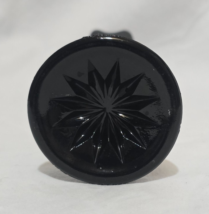 Vintage Black Amethyst Glass Swung Bud Vase – 2 1/2″ x 8 1/2″ H